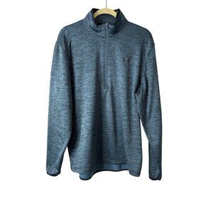 Under Armour Men's ColdGear Blue Heather Loose Fit 1/4 Zip Pullover Size L